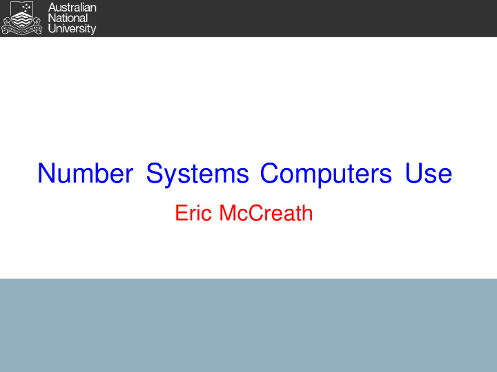 number systems computers use