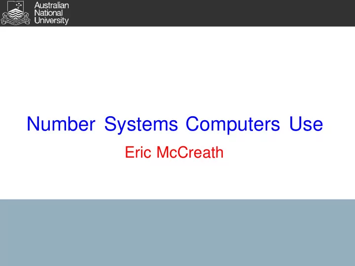 number systems computers use