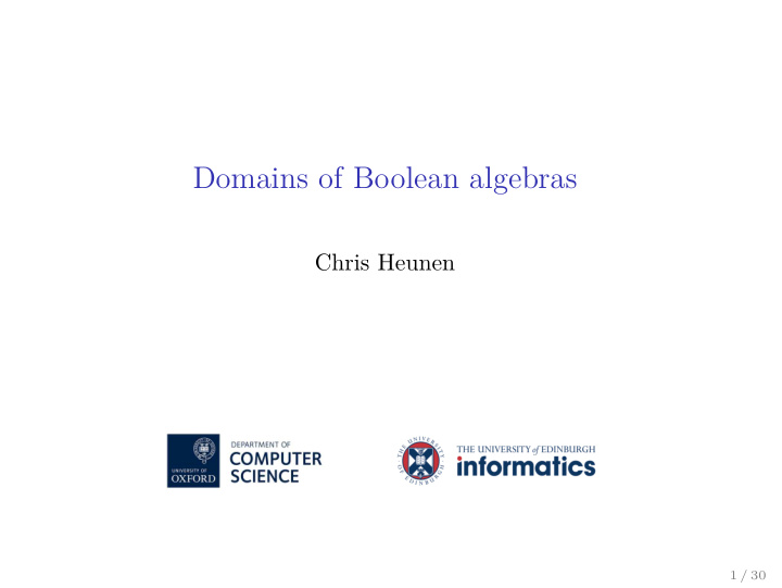 domains of boolean algebras