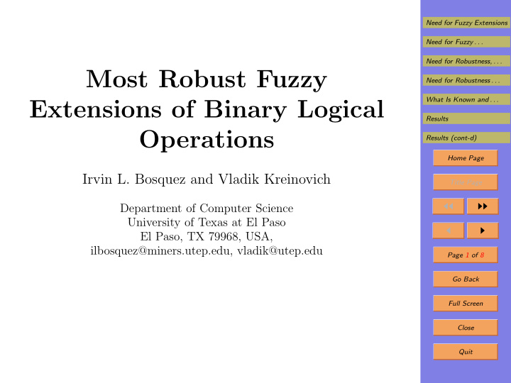most robust fuzzy