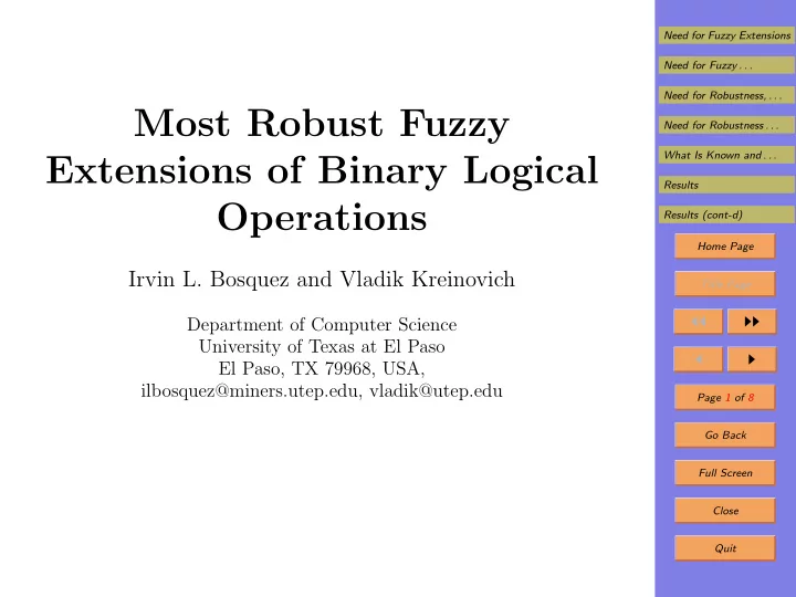 most robust fuzzy