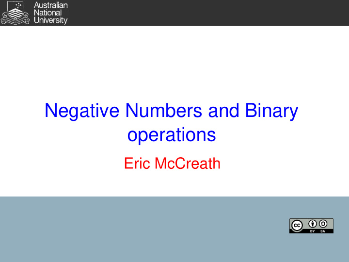 negative numbers and binary operations