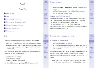 General remarks  Algorithms  Algorithms  Week 5+  Oliver  Oliver  Kullmann  Kullmann  Dynamic