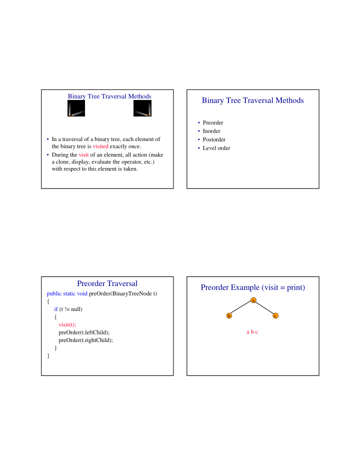 binary tree traversal methods