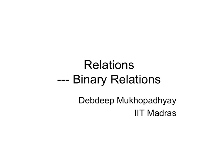 relations binary relations