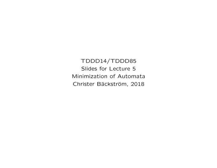 tddd14 tddd85 slides for lecture 5 minimization of