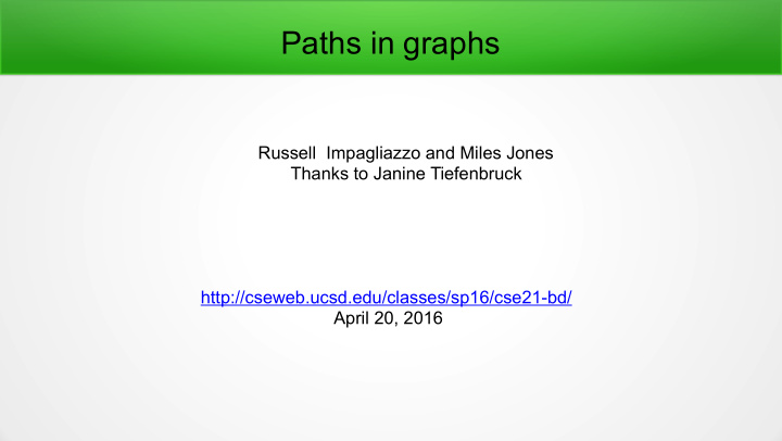 paths in graphs
