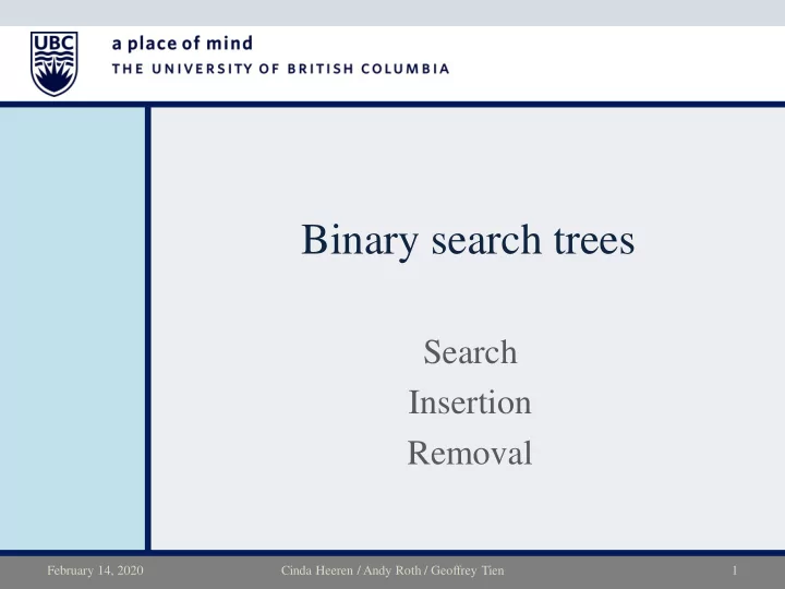 binary search trees