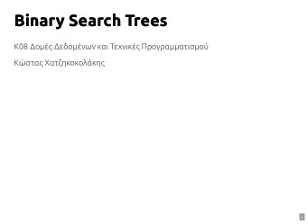Binary Search Trees  Binary Search Trees  K08