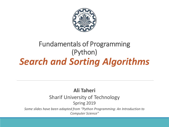 search and sorting algorithms