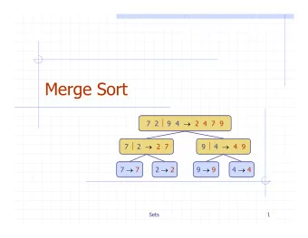 Merge Sort 7  2  9  4  2  4  7  9 7  2  2  7 9  4  4  9 7  7 2  2 9  9 4