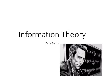 Information Theory  Don Fallis  Information in the Wild  Intentional Information Transfer  Data