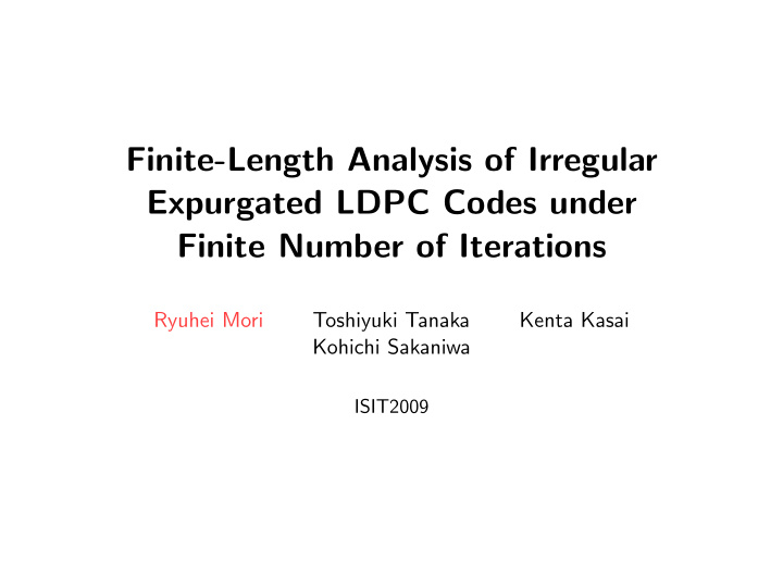 finite length analysis of irregular expurgated ldpc codes