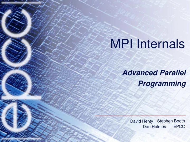 mpi internals