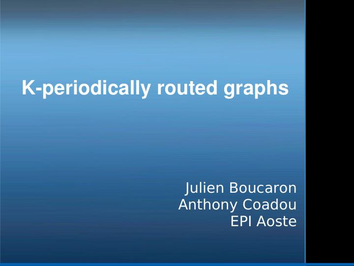 k periodically routed graphs