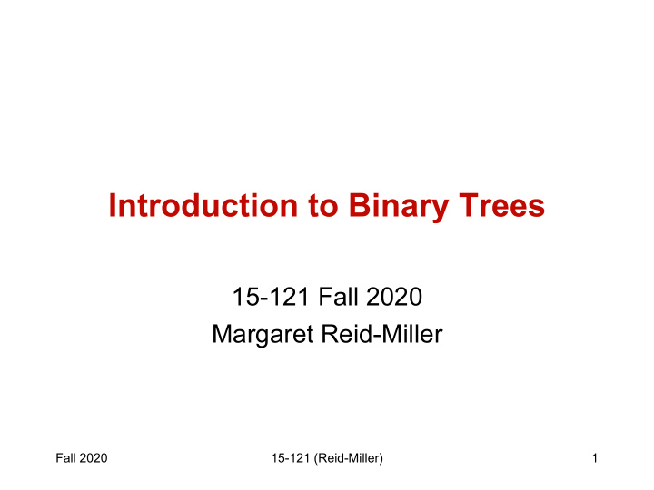 introduction to binary trees