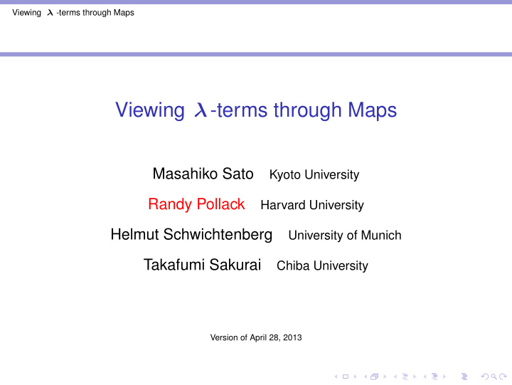 viewing terms through maps
