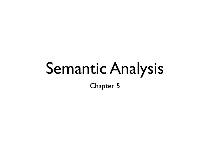 semantic analysis