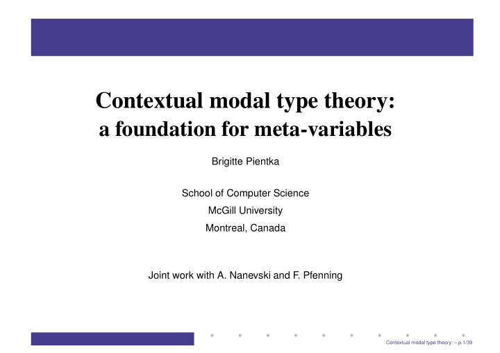 contextual modal type theory