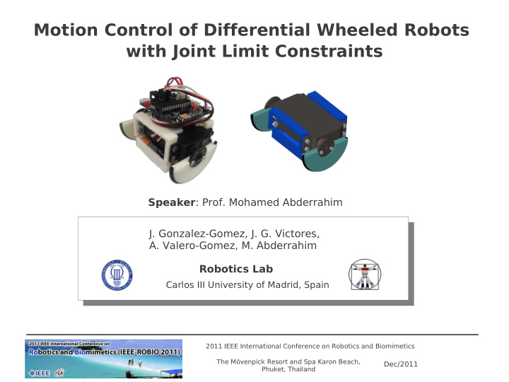 motion control of differential wheeled robots with joint