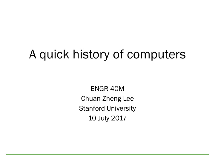 a quick history of computers