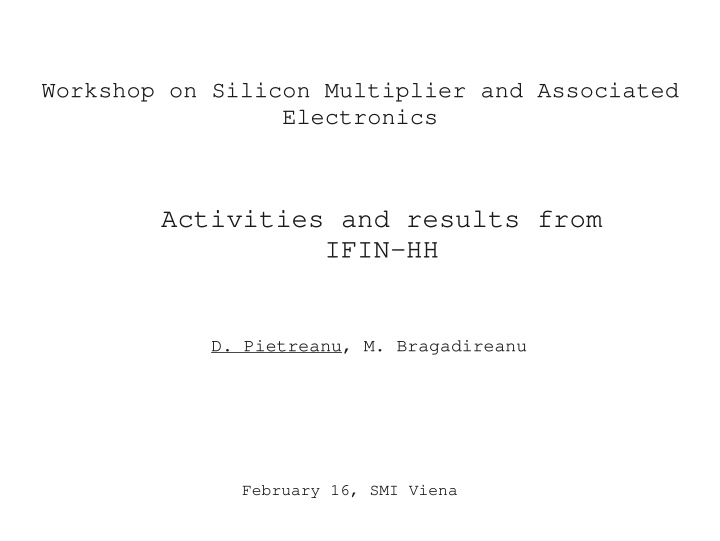 activities and results from ifin hh
