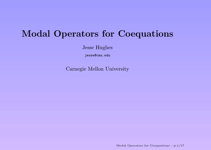 modal operators for coequations