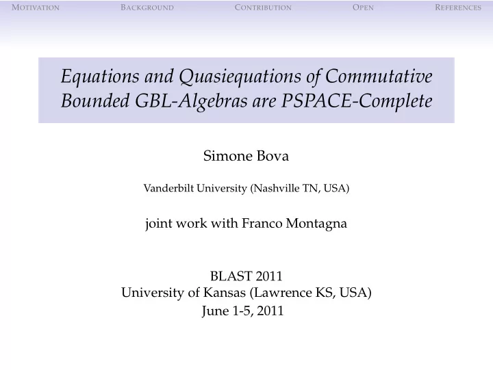 equations and quasiequations of commutative bounded gbl