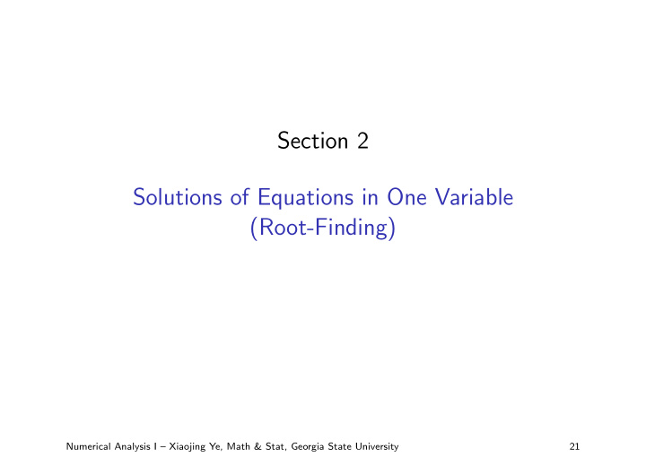 section 2 solutions of equations in one variable root