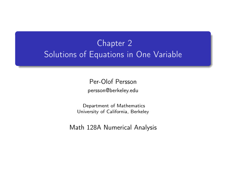 chapter 2 solutions of equations in one variable