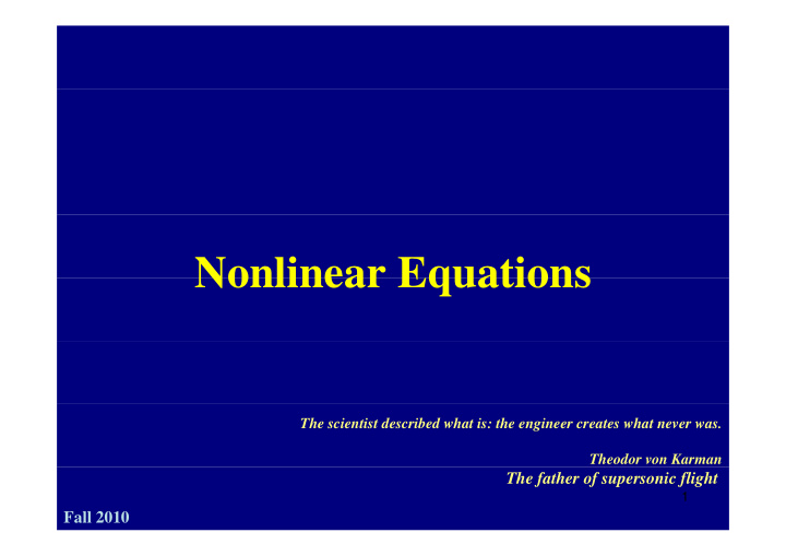 nonlinear equations nonlinear equations