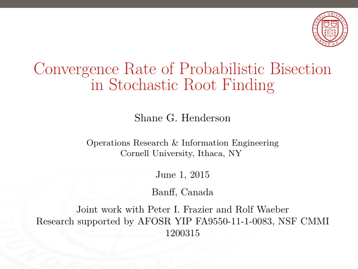 convergence rate of probabilistic bisection in stochastic