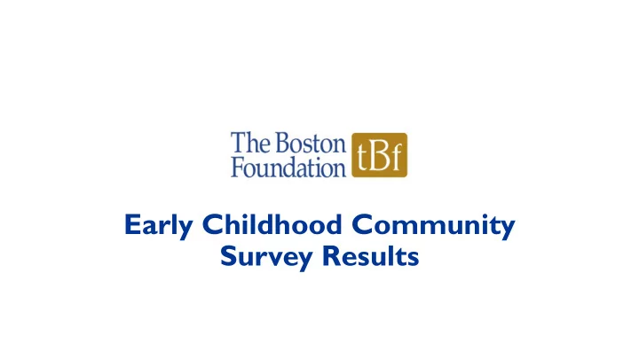 early childhood community
