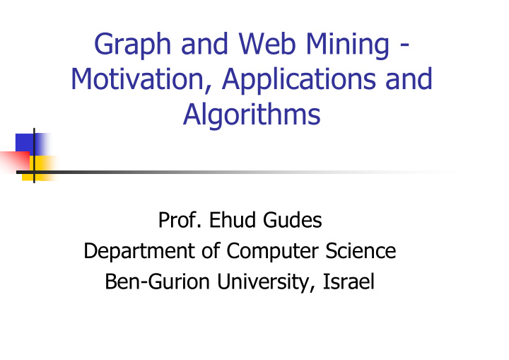 graph and web mining motivation applications and