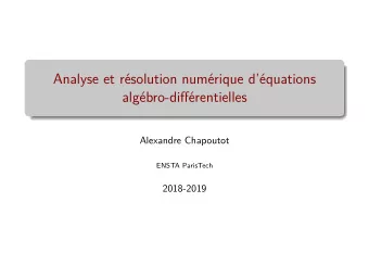 Analyse et r  esolution num  erique d  equations  alg  ebro-diff  erentielles