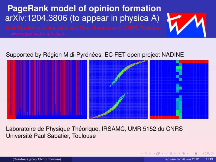 pagerank model of opinion formation arxiv 1204 3806 to