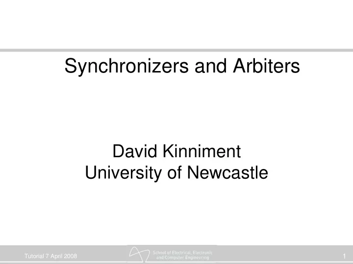 synchronizers and arbiters