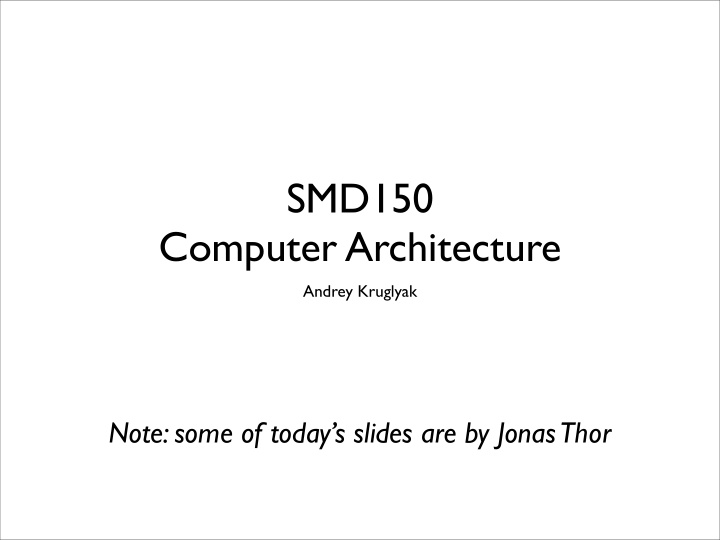 smd150 computer architecture
