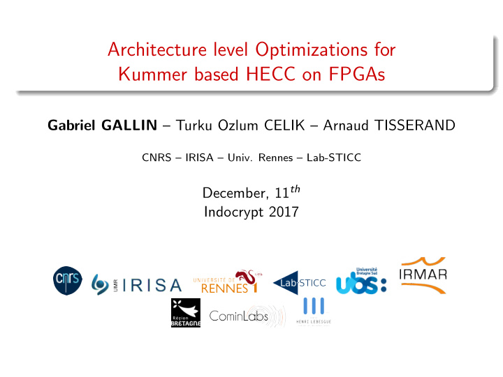 architecture level optimizations for kummer based hecc on