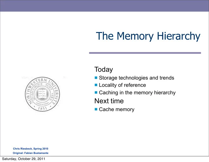 the memory hierarchy