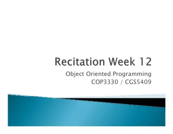 Object Oriented Programming  COP3330 / CGS5409  Exception Handling  Bitwise Operators