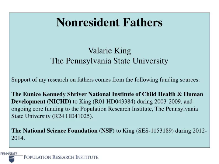 valarie king the pennsylvania state university support of
