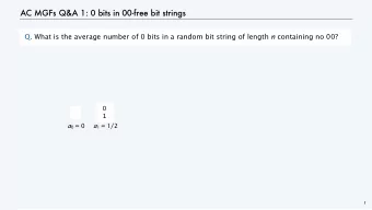 AC MGFs Q&amp;A 1: 0 bits in 00-free bit strings Q. What is the average number of 0 bits in a