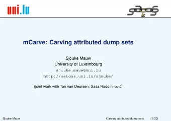 mCarve: Carving attributed dump sets  Sjouke Mauw  University of Luxembourg  sjouke.mauw@uni.lu