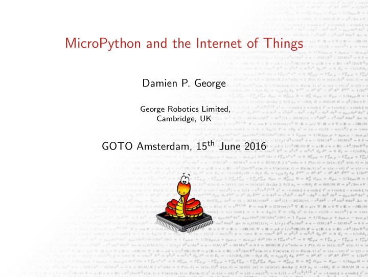 micropython and the internet of things