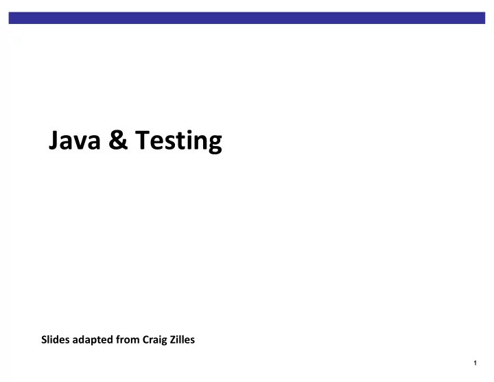 java testing