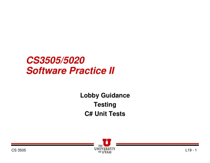 cs3505 5020 software practice ii