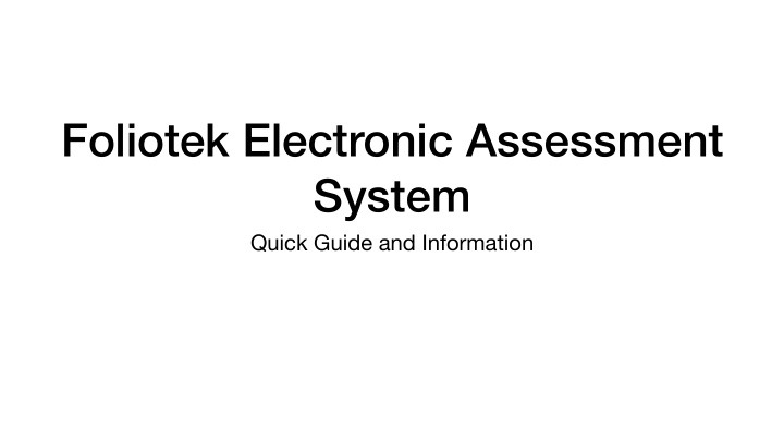 foliotek electronic assessment system
