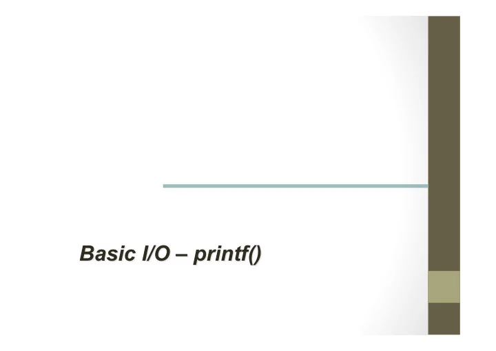 basic i o printf