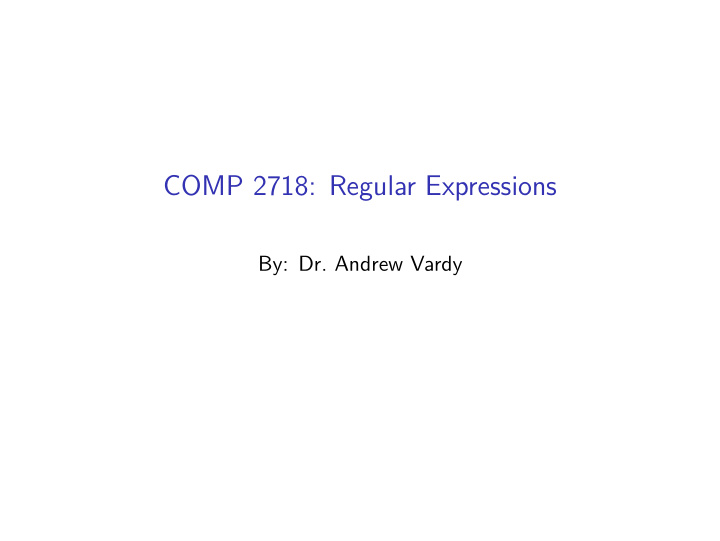 comp 2718 regular expressions